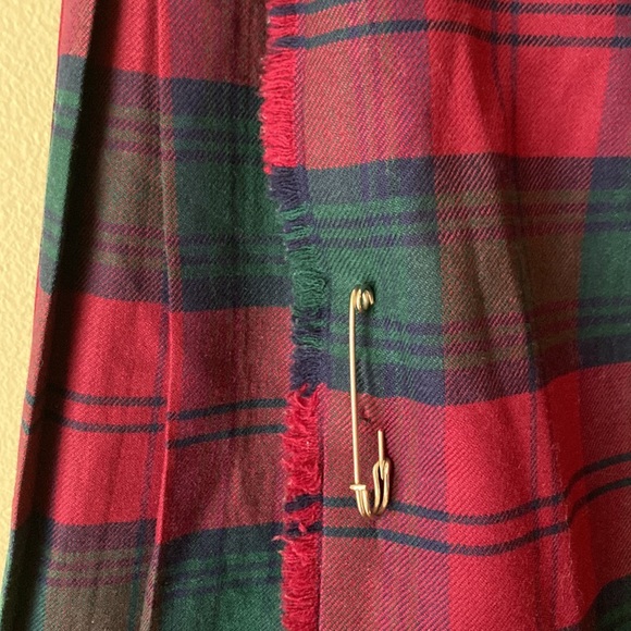 Vintage “The Scotch House” plaid wrap around buckle knee length kilt size 12 - Picture 6 of 14